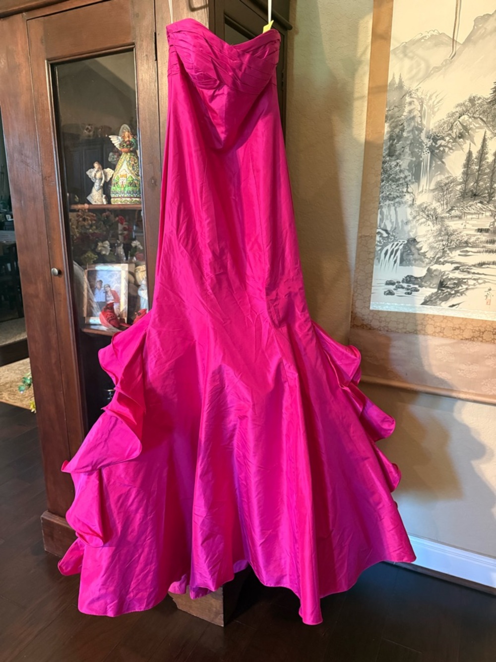 Mac Duggal Magenta Strapless Evening Gown